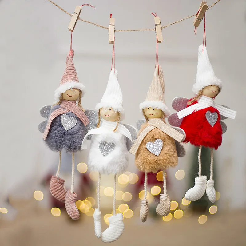 

2018 New Cute Angel Plush Doll Christmas Decoration Pendant Creative Christmas Tree Ornaments Christmas Decoration For Home