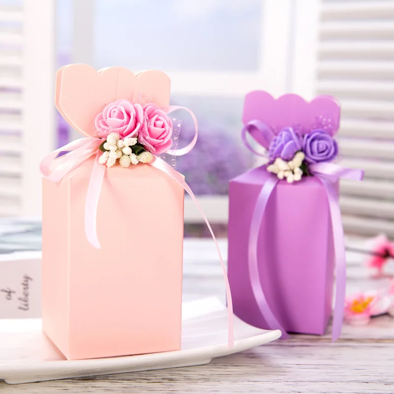 10 штук в Корейском стиле DIY креативные коробки для конфет с цветами бумажный