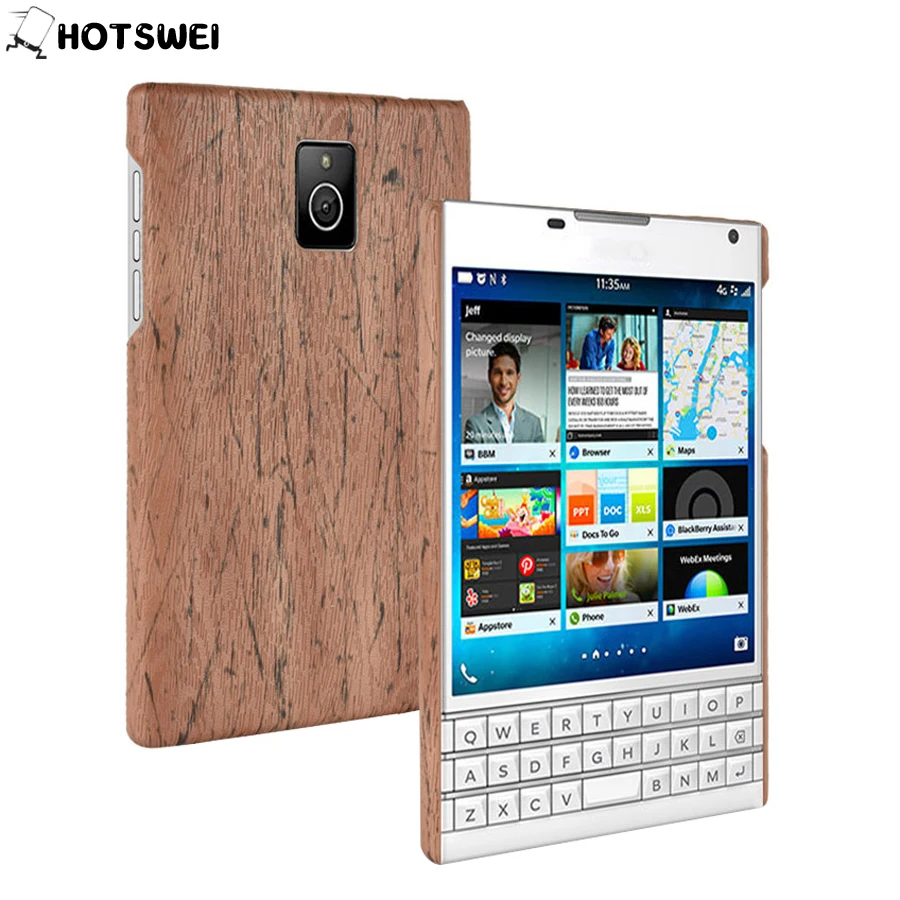 HOTSWEI для BlackBerry Passport Q30 чехол Ретро деревянная кожа дизайнерский пластиковый