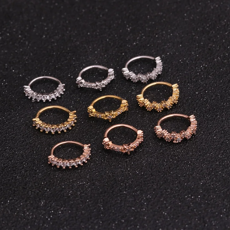 1PC Silver And Gold Color Ear Piercing Jewelry CZ Helix Cartilage Earring Rook Hoop Snug Ring | Украшения и аксессуары