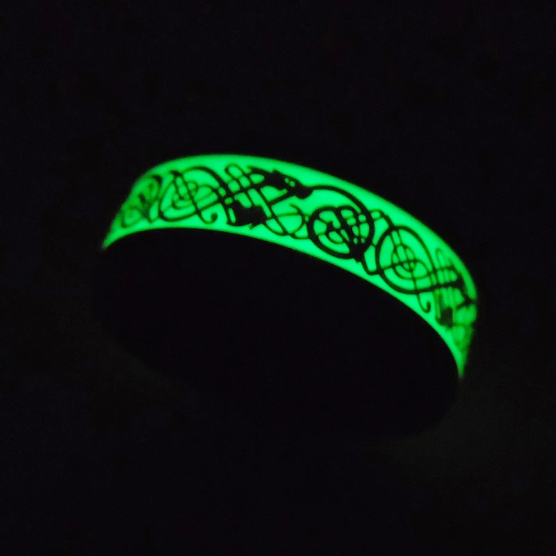 8 мм оригинальный световой кольцо светятся в темноте Дракон масонских крест