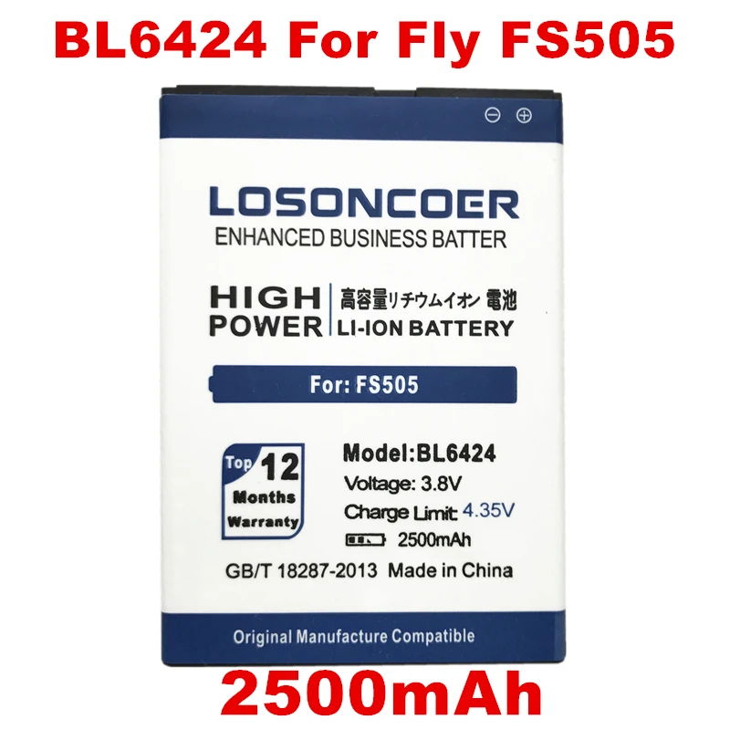 LOSONCOER 2500 мАч BL6424 батарея для FLY FS505 Nimbus 7 BL 6424 высокое качество Мобильный телефон