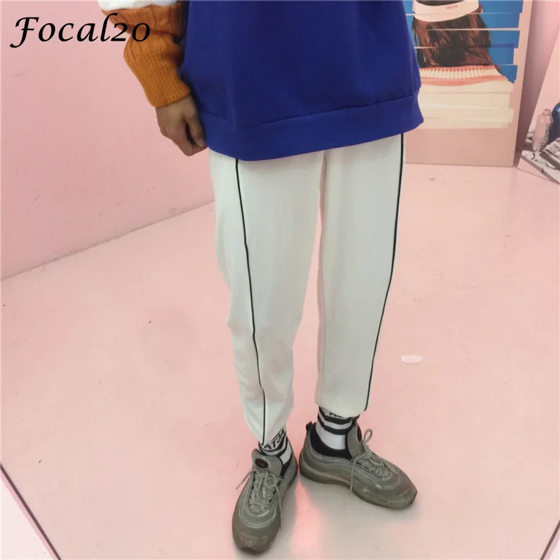 Focal20 уличная одежда с буквенным принтом спортивные женские брюки со шнуровкой на