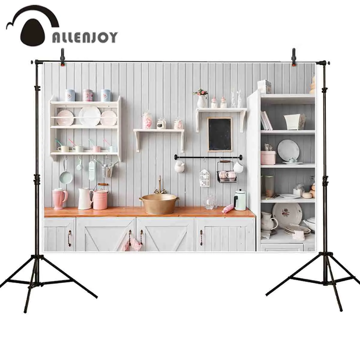 Allenjoy photographic backdrop kitchen cook child wood wall decoration photography background wedding photocall photophone | Электроника