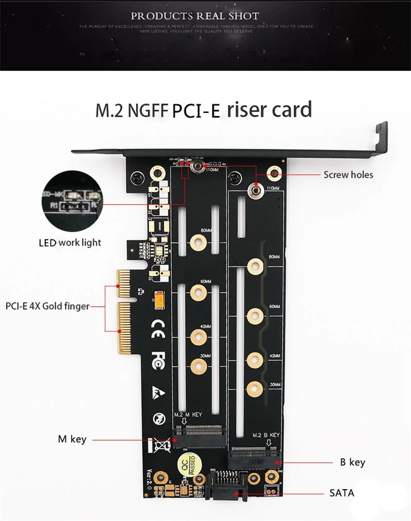 Nvme ssd m2 pcie 3,0 адаптер хост-контроллер плата расширения с sata кабелем, nvme ssd m2 pcie адаптер, nvme sata адаптер
