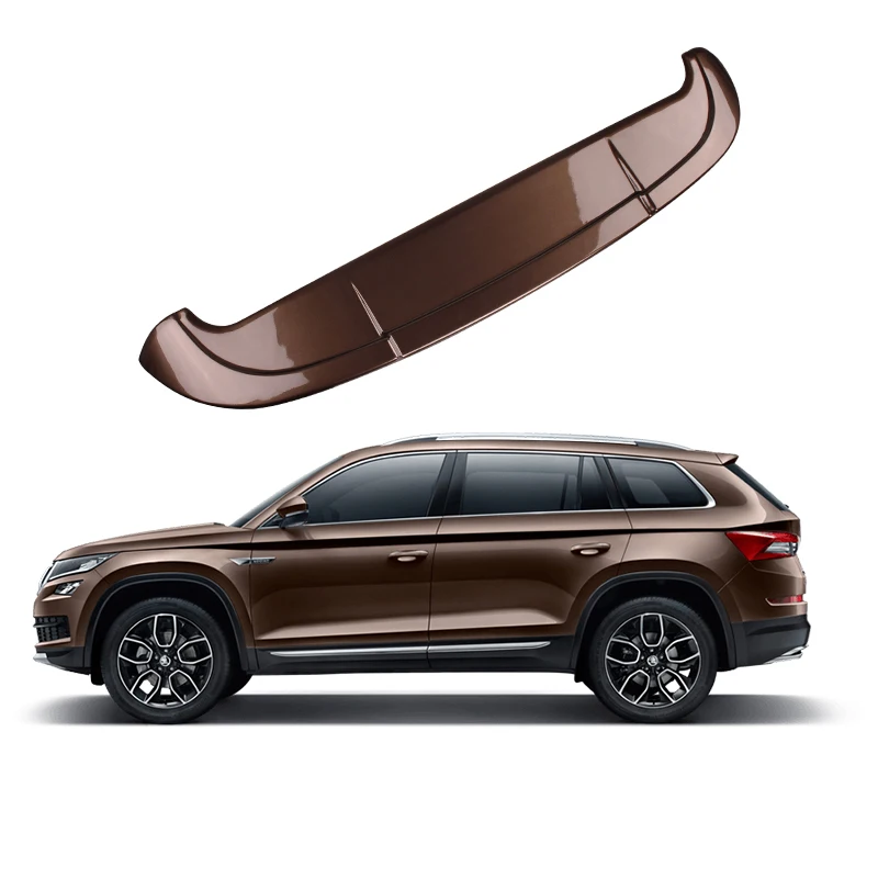 Автомобильный задний спойлер из углеродного волокна для Skoda Kodiaq, внешний белый черный спойлер, багажник, задний багажник, крыло, автомобильные аксессуары - Цвет: brown