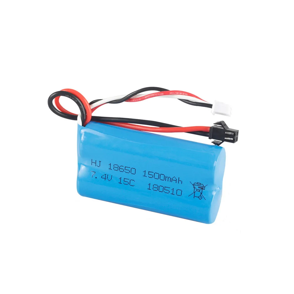 Lipo аккумулятор для Udi U12A Syma S033g Q1 Tianke H100 H101 BR 6088T QS 8019 8004 18650 15C SM Plug 2S 7 4 В 1500 мАч|Детали