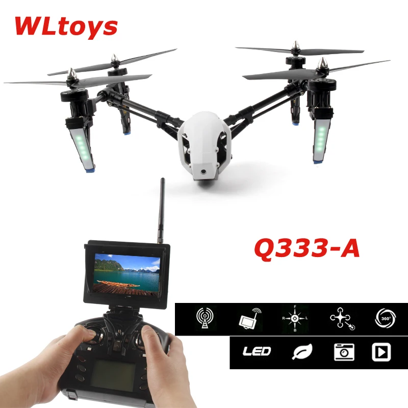 Wltoys Q333-A Q333A 5,8G 4-канальный трансформатор одноклавишный-возврат и Безголовый режим RC Квадрокоптер с 720P HD FPV камерой HD монитор RTF