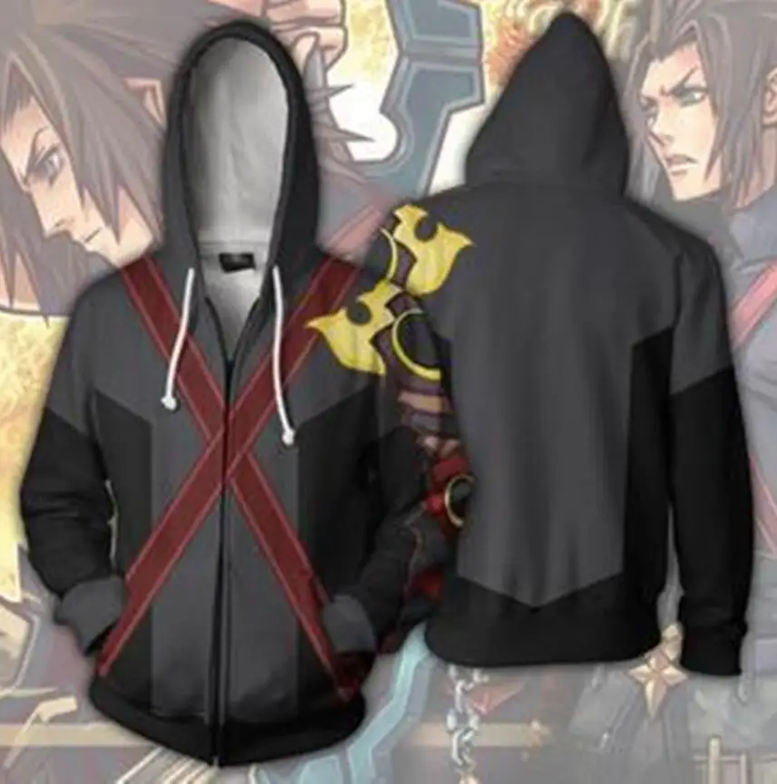 Черная куртка Kingdom Sora Heart Roxas с изображением героев верхняя одежда костюм для