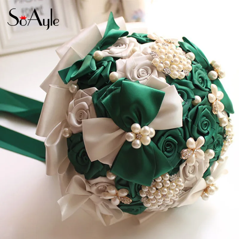 

SoAyle Gorgeous Crystal Wedding Bouquet Brooch Wedding Accessories Bridesmaid Artifical Wedding Flowers Bridal Bouquets