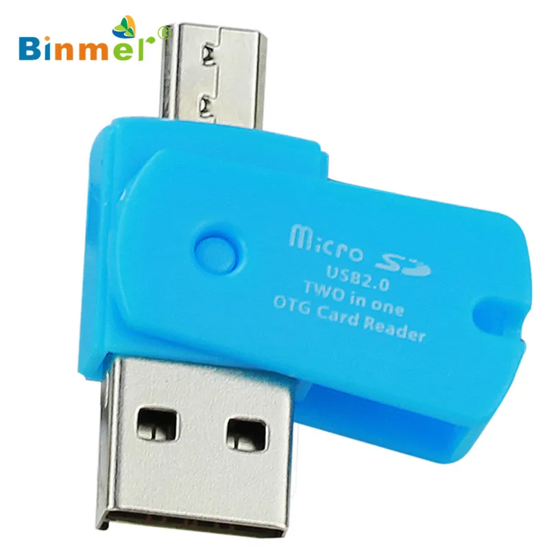 Горячая продажа BINMER подарки Оптовая OTG Micro USB к 2 0 SD TF кард ридер адаптер для