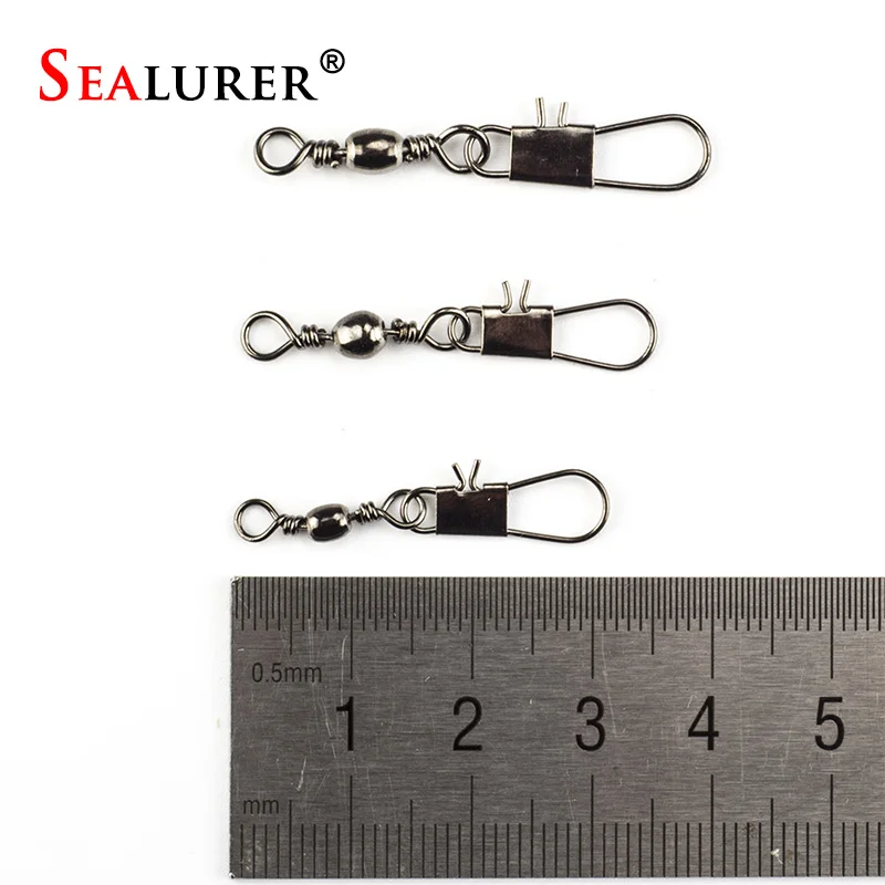 20pcs Connector Lure Seamline Character Ring Stainless Steel Fishing Supplies Small Accessories Barrel Swivel with Interlock | Спорт и