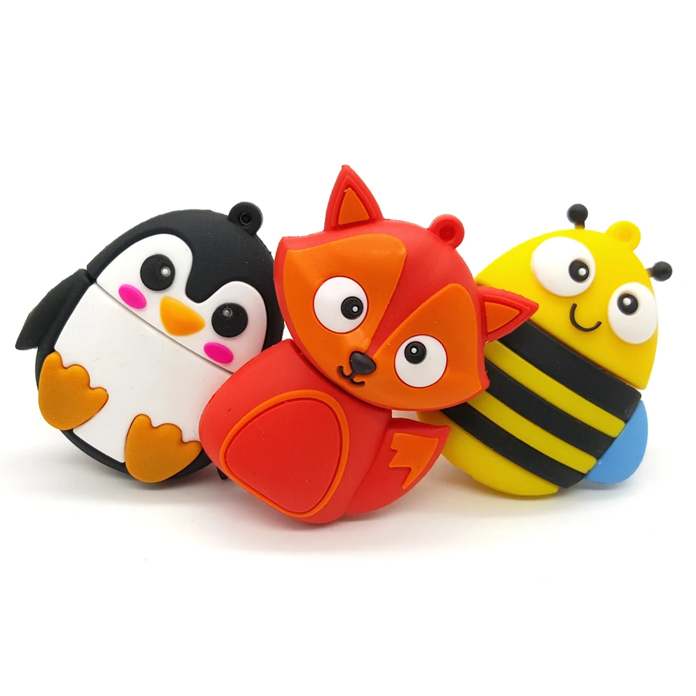 Милые Животные мультфильм USB флэш-накопители 128 ГБ 256GB16GB 32 64 накопитель ручки