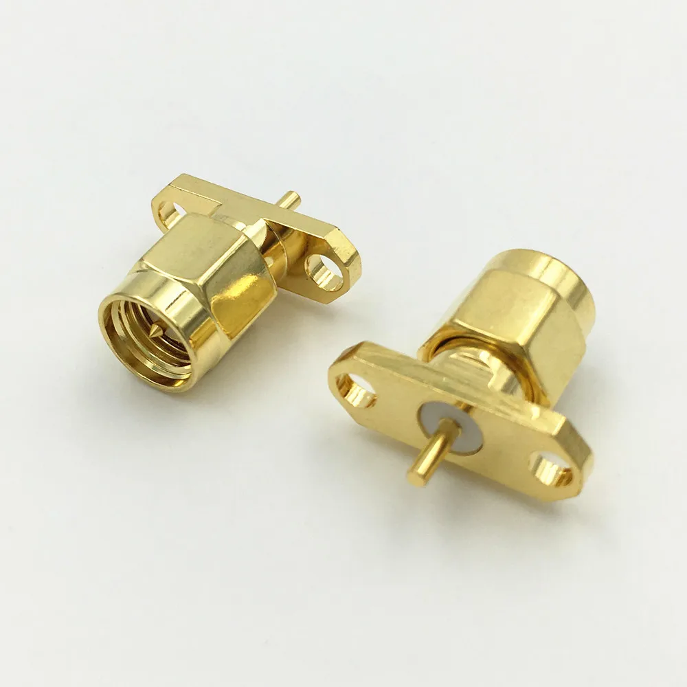 4 шт. медный радиочастотный фоторазъем SMA штекер 2 отверстия Панельное крепление с