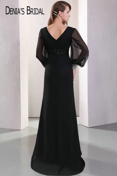 Реальные фотографии черные вечерние платья-футляры с v-образным вырезом и