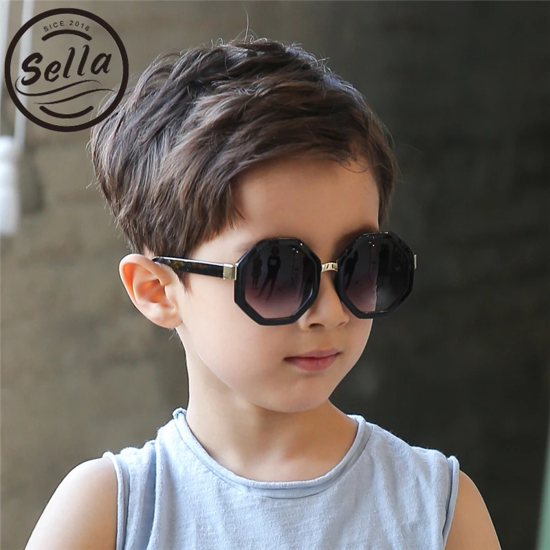 Sella модные детские очки милашка шестиугольник красочные зеркальные линзы