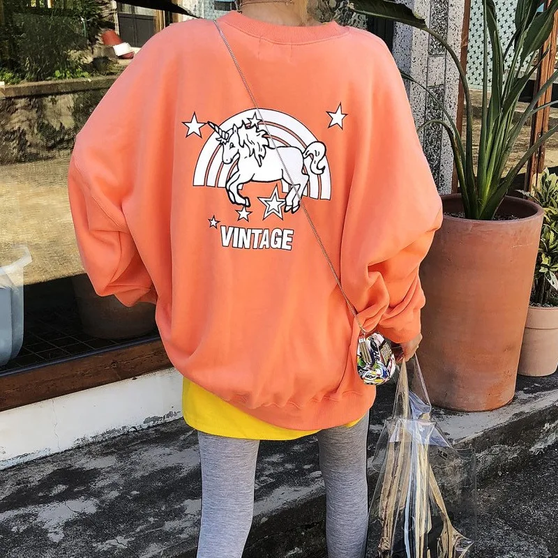 Толстовка Женская свободного покроя с буквенным принтом трикотажная толстовка