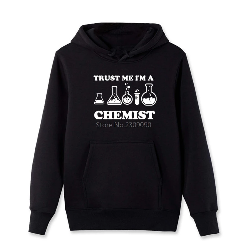 Свитшот мужской из хлопка и флиса худи с надписью Trust Me I'm A Chemist топ в стиле хип