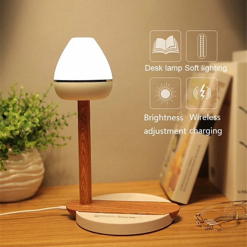 Многофункциональная настольная Светодиодная лампа с текстурой древесины