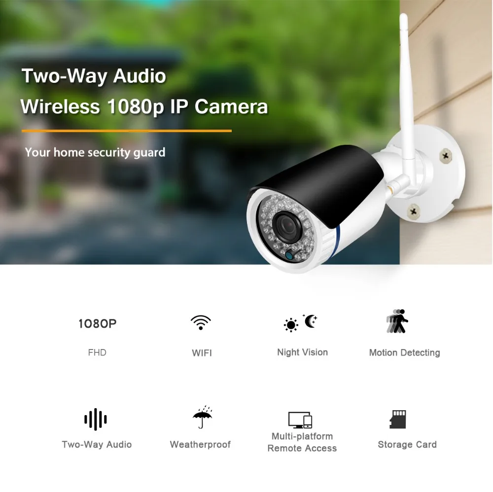 IP камера BESDER беспроводная 1080P Wi Fi с дуплексным аудио ночным видением и датчиком