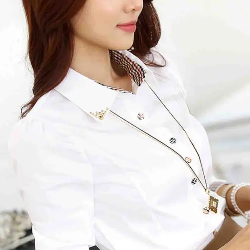 Женские белые блузки с длинным рукавом женские повседневные рубашки 2019 | Женская