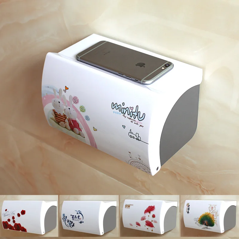 Toilet Paper Holder Plastic Acrylic Waterproof Toilet Roll Holder Box Free Stiletto Creative Door Paper Towel Box