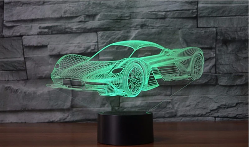 Новая Автомобильная 3D лампа красочная зарядка сенсорный светодиодный vision лампа подарок декоративная настольная лампа