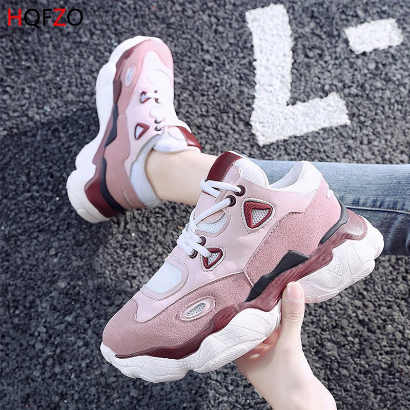 HQFZO/высококачественные кроссовки; Pantshoes; женские кроссовки на платформе; женская обувь; дышащие повседневные женские кроссовки для бега