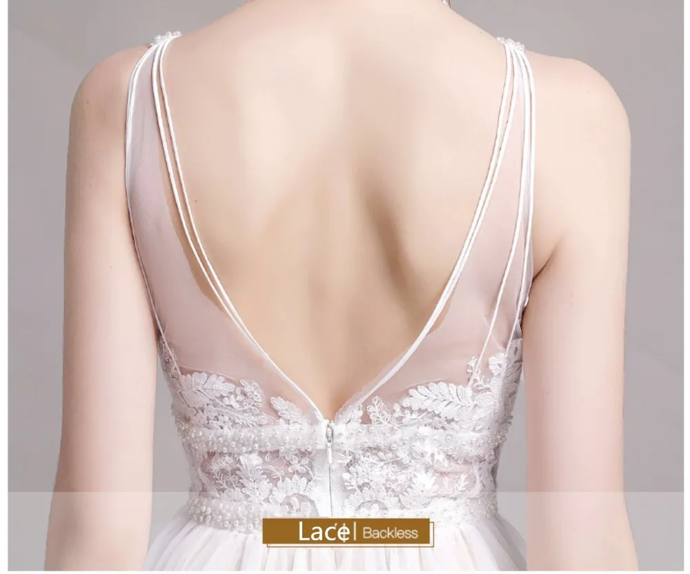 Кружевные пляжные свадебные платья holieach с аппликацией и жемчугом 2019 свадебное