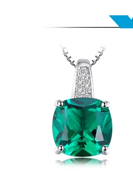 JewelryPalace подушки 3.1ct искусственный зеленый изумруд клип на серьги 925 пробы серебро ювелирные украшения для женщин Интимные аксессуары