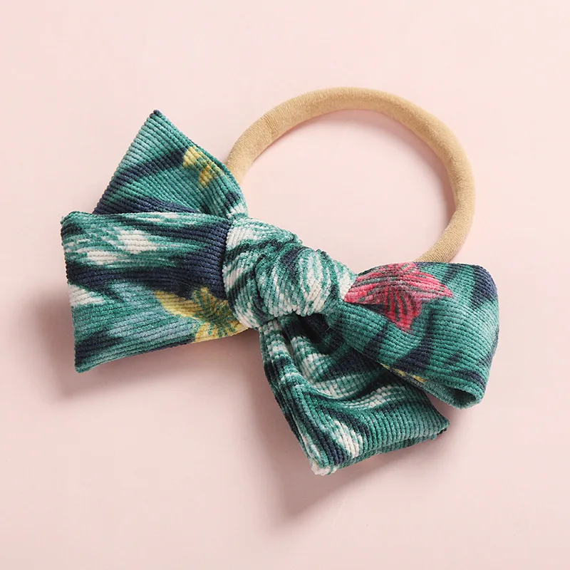 Новинка Arrvied 2020 зимние вельветовые хлопковые банты для маленьких девочек ободки