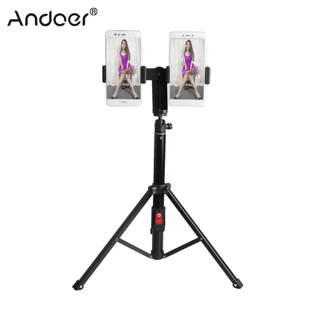 Двухъядерный Настольный Штатив с 5 секционным селфи палкой для iPhone Huawei Sumsang