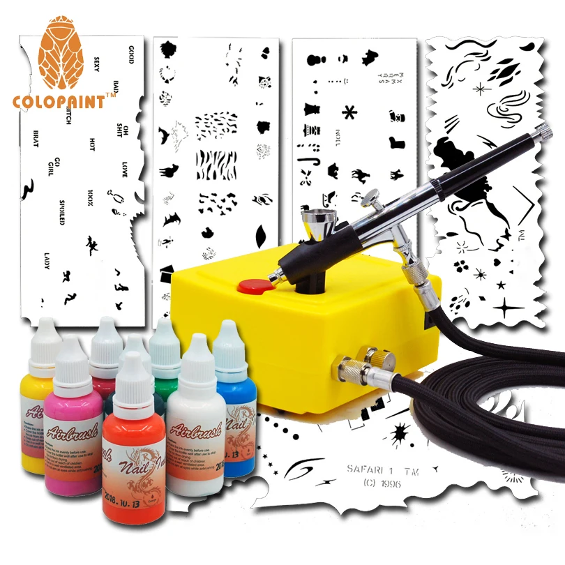 Набор для профессионального компрессора с Трафаретом И 8 цветными чернилами