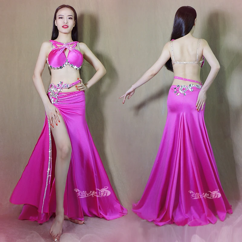Женский костюм для танца живота Bellydance с юбкой и бюстгальтером поясом Восточная