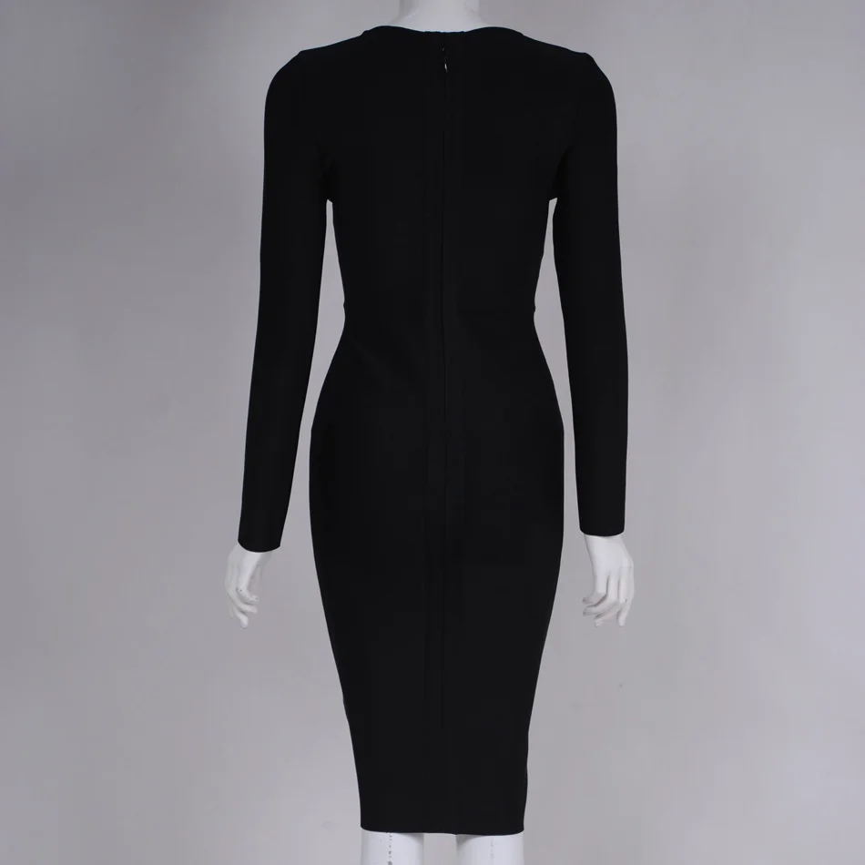 Женское платье с глубоким V-образным вырезом и разрезом спереди | Женская одежда