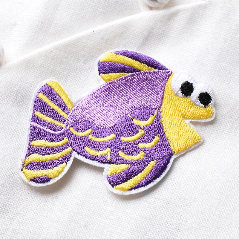 5 шт. Мультфильм Подводный мир Рыба Вышивка Животные наклейки Одежда патч DIY