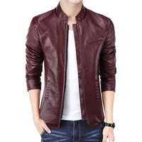 new brand mens jackets pu leather jacket punk red leather jackets zipper men chupas de cuero hombre