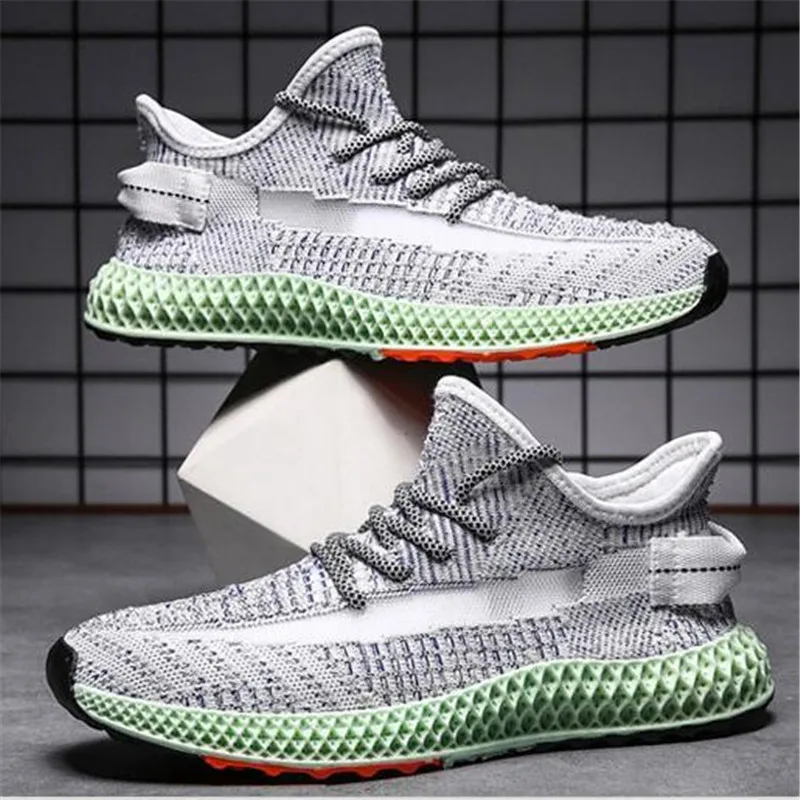 2019 spring and autumn new flying woven mesh men's shoes summer breathable non-slip sneakers casual trend | Обувь