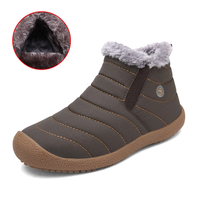 2018 Новая модная мужская зимняя обувь однотонные зимние ботинки с плюшевой
