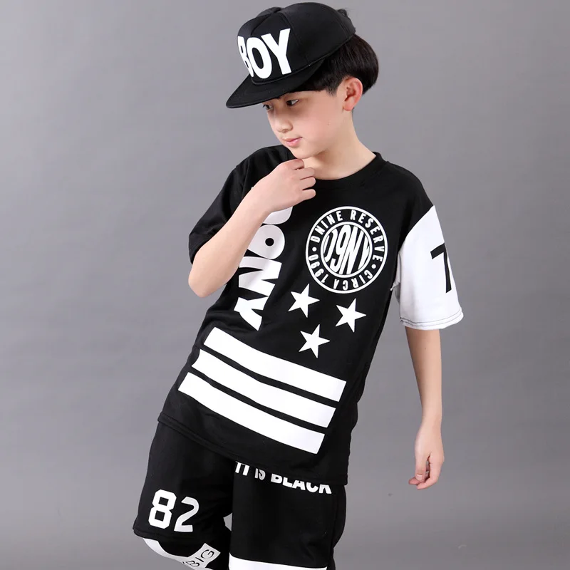 Костюм детский для танцев джаз хип хоп одежда выступлений мальчиков и девочек