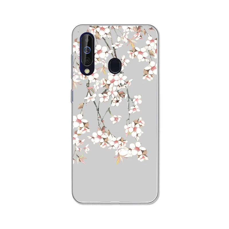 Чехол для samsung Galaxy A60 силиконовая симпатичная Роза мягкая задняя крышка из ТПУ