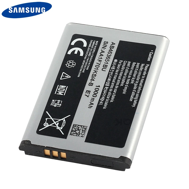

Original Replacement Phone Battery AB463651BU For Samsung S5630C S5560 C3518 J800 J808 F339 S5296 Rechargeable Battery 1000mAh