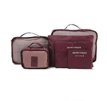 wine red Donbook 6 шт. дорожная сумка для хранения Набор для одежды аккуратный Органайзер сумка чемодан домашний шкаф разделитель контейнер Органайзер - Цвет: wine red