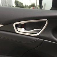 car styling abs silver interior auto accessories inner door handle cover for honda civic 2017