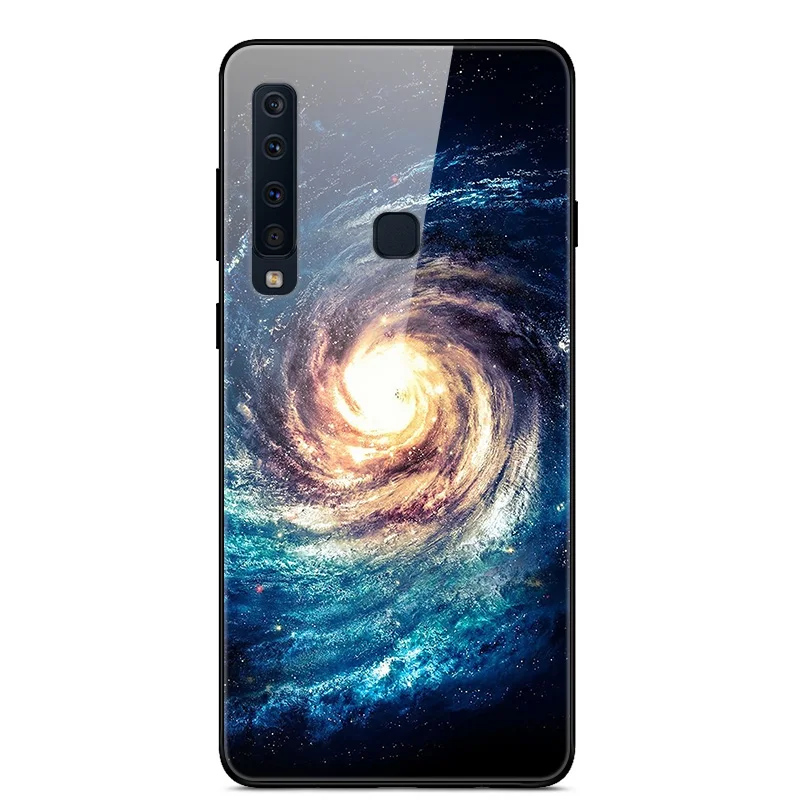 Чехол из закаленного стекла для samsung Galaxy A9, чехол с планетой космосом, стеклянный чехол на заднюю панель для samsung A9 A920F A920 A9S, чехол
