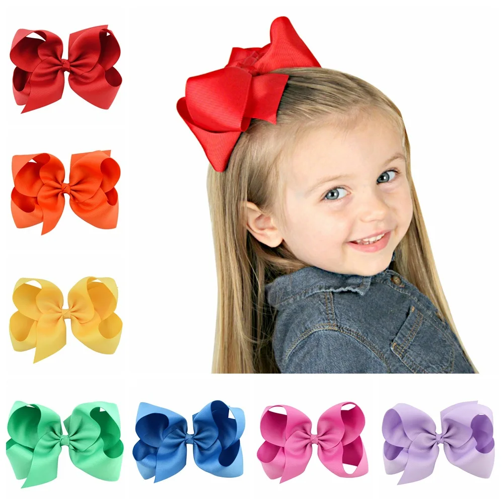 1 Pcs Girls Lovely Hair Accessories Bowknot Grosgrain Ribbon children princess hairpins kids hairwear cute hair bows clips | Украшения и