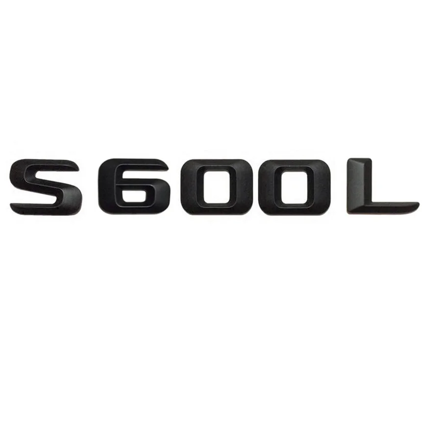 

Matt Black " S 600L " Trunk Rear Letters Word Badge Emblem Number Letter Decal Sticker for Mercedes Benz Maybach S Class S600L