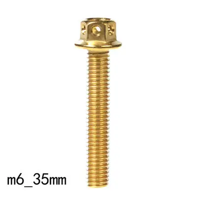 m6-35mm gold M6 мотоциклетный винт с покрытием симфония синий/покрытие золото модифицированный Внешний шестигранной формы из нержавеющей стали сплав винт крепежные болты - Название цвета: m6-35mm gold