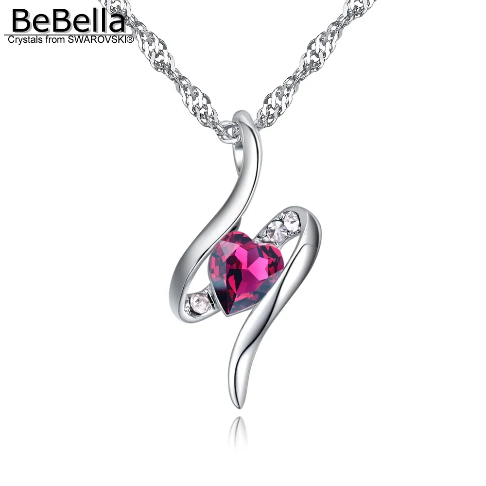 Ожерелье с подвеской в виде сердца BeBella сделанное из кристаллов Swarovski для девочек