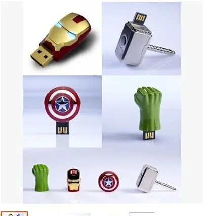 Капитан Америка Железный человек Халк Thor8GB 16GB U Диск флеш-накопитель USB флеш-накопитель карта памяти косплей реквизит